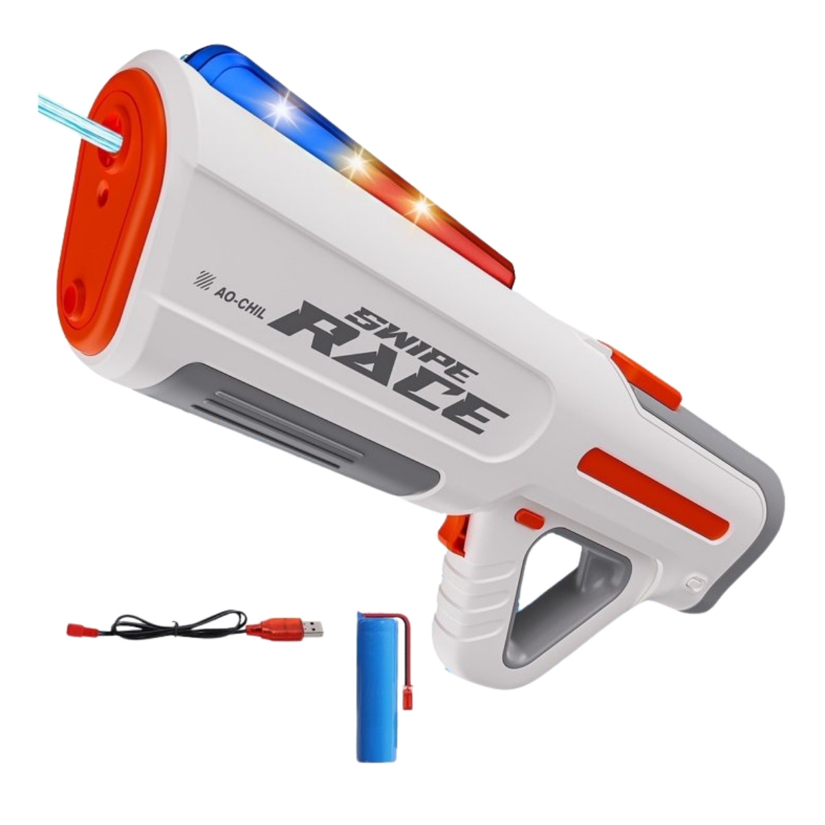 Elektrisk Vattenpistol LED – 43 cm Vit Vattenspruta - Bild 2