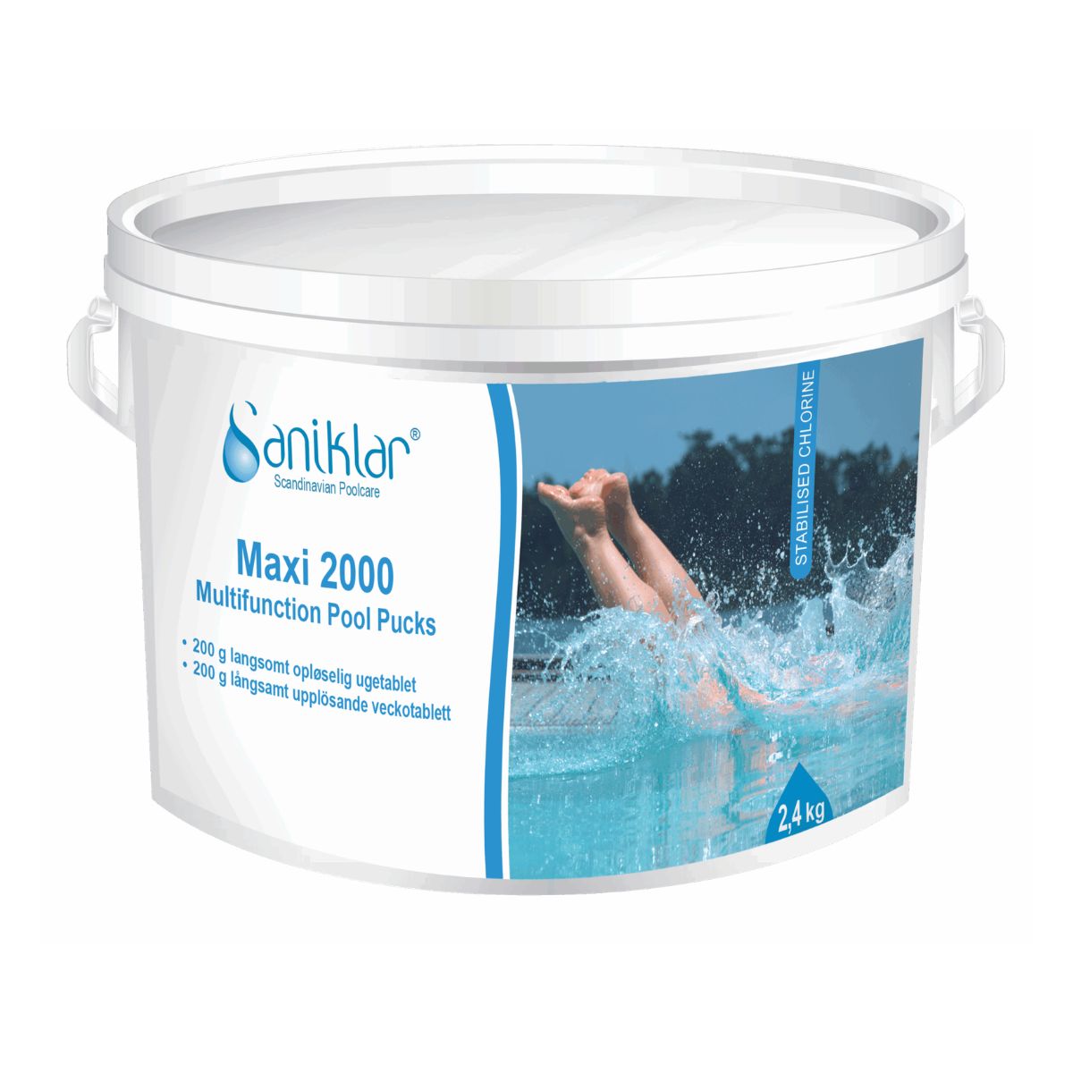 Klorpuckar Saniklar Maxi 2000 Multifunction 200g, 2,4kg 4-pack - Bild 3