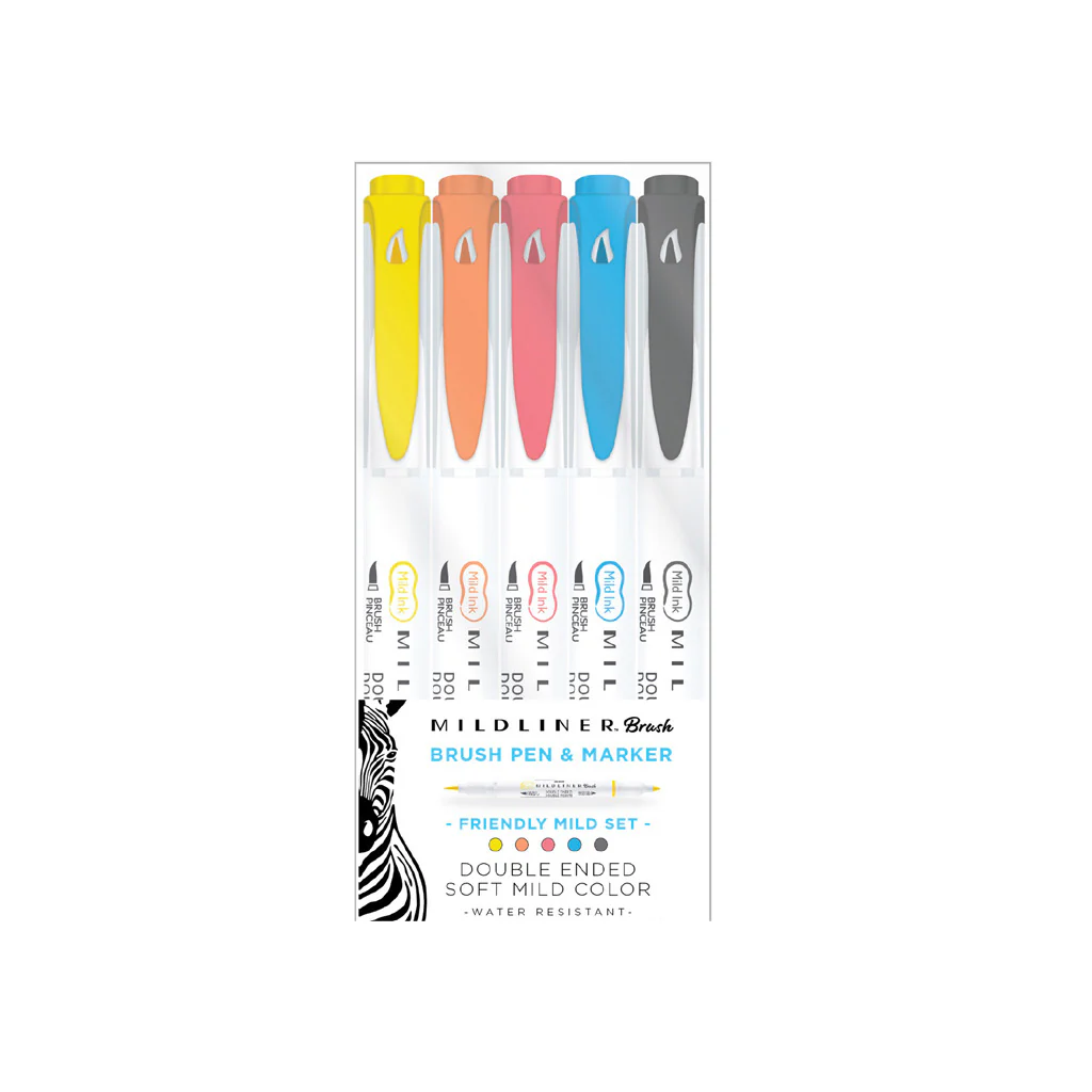 Zebra Mildliner Brush and marker set 5st - Bild 9