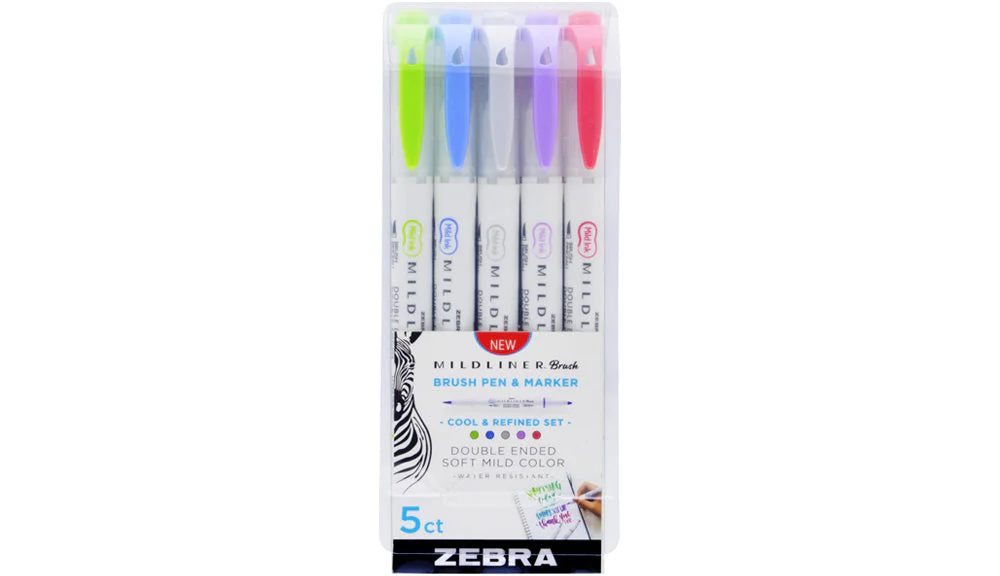 Zebra Mildliner Brush and marker set 5st - Bild 5